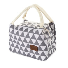 Load image into Gallery viewer, Portable Grid pattern Lunch Bag For Women Kids Men Insulated Canvas Box Tote Bag Thermal Cooler Food bag