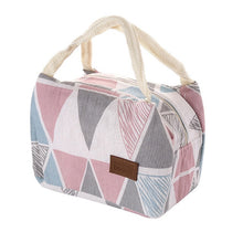 Load image into Gallery viewer, Portable Grid pattern Lunch Bag For Women Kids Men Insulated Canvas Box Tote Bag Thermal Cooler Food bag